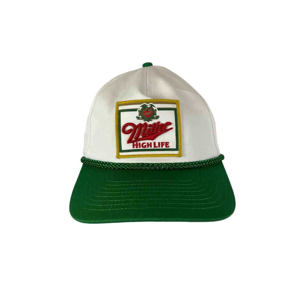 American Needle Miller High Life White Green Baseball Cap